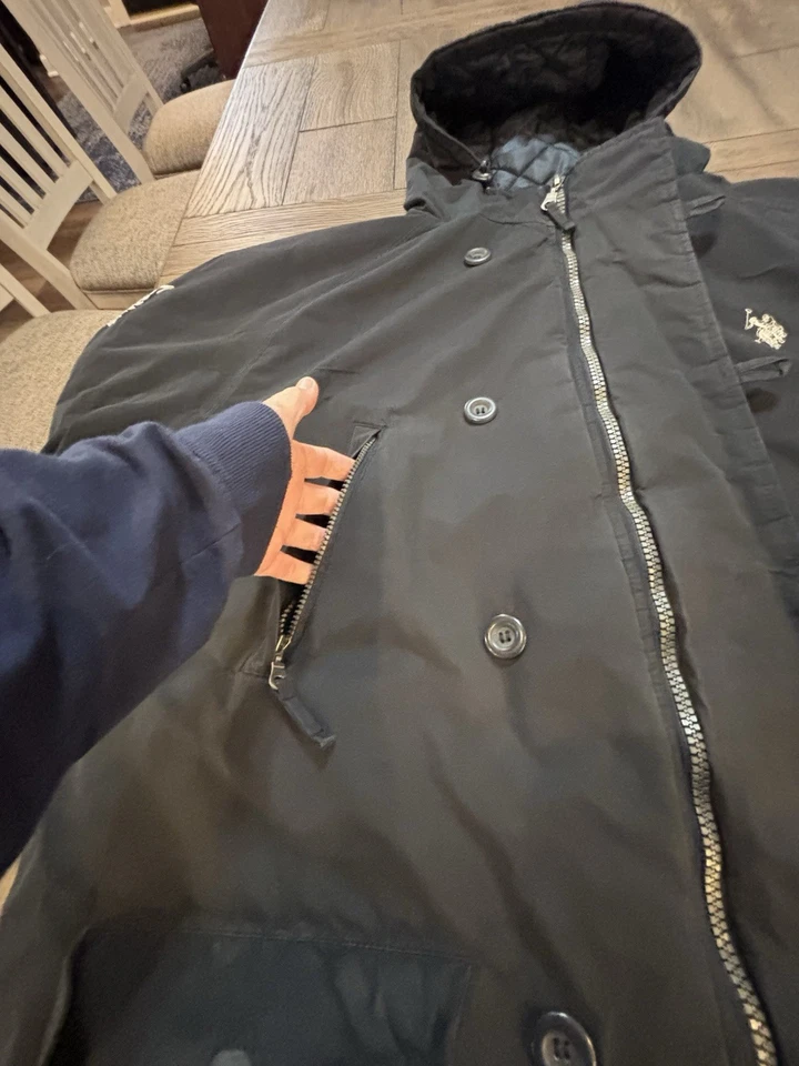 U.S. POLO ASSN. MEN'S Dark Navy Blue JACKET WINTER WARM COAT Sz XL RN# 98826 - Image 4 of 4