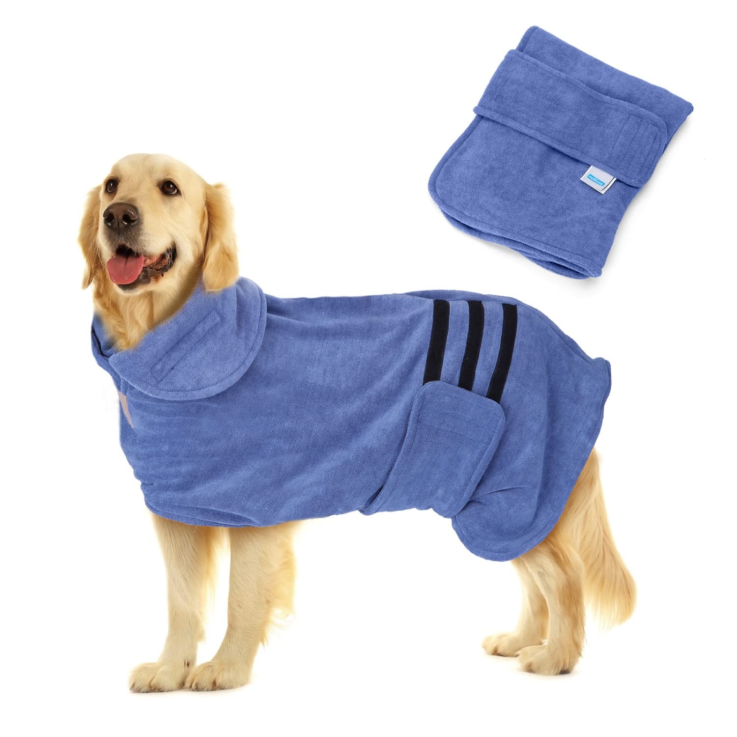 Peignoir pour chien en microfibre pour éviter les odeurs de poil mouillé