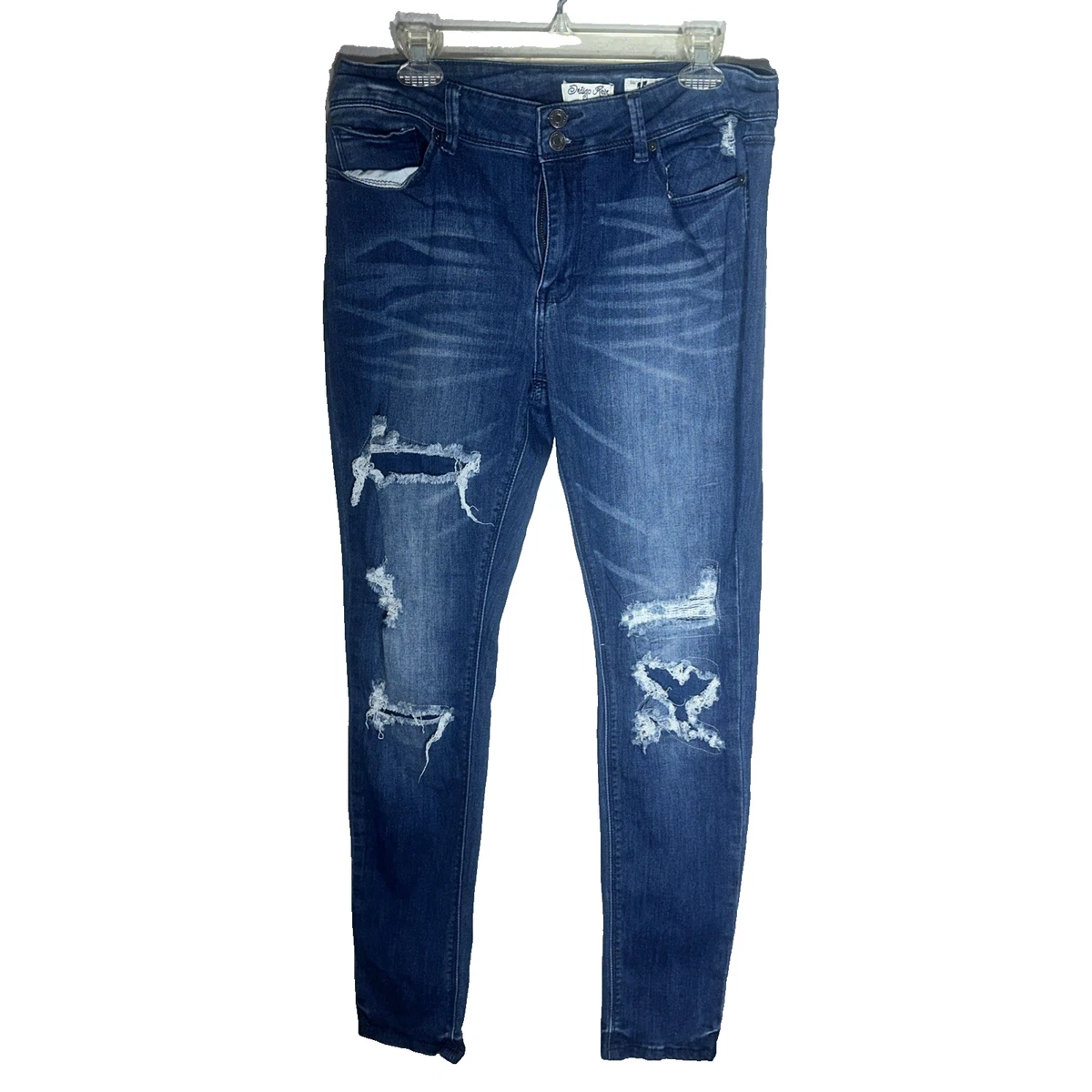 Juniors' Plus Indigo Rein High-Rise Flare Jeans