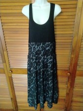 Vintage Karen Kane Romantic Goth Botanical Tiered Burnout Floral Maxi Dress Lg