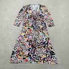 Avoca Dress Womens UK 12 Size 3 Multicolour Floral V Neck Anthropologie