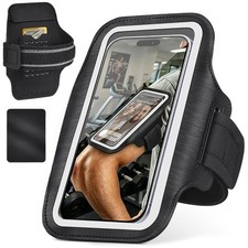 Running Armband Phone Holder with Card Slot for Gym Workout Black 1 Pack