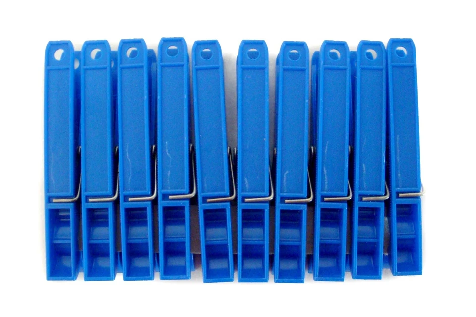 Wäscheklammer groß 100 mm Sturmklammer 10 Stück blau / weiß - Bild 2 von 2