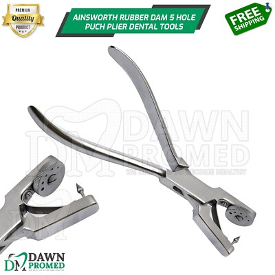 Ainsworth Rubber Dam Punch Rotatory 5 Hole Dental Endodontic Clamp Plier German