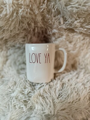 Rae Dunn LOVE YA Red Inside Ceramic Mug NEW