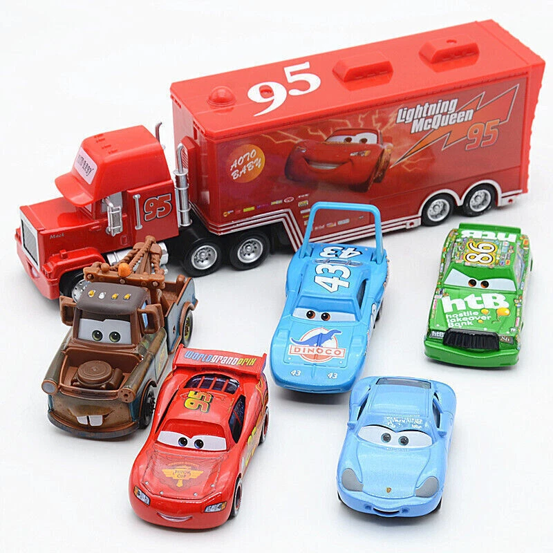 Disney Pixar Cars Sally Mater Saetta McQueen 1:55 modellino pressofuso - Immagine 2 di 4