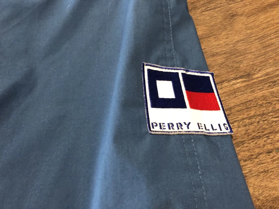 Vintage Perry Ellis Button Zip Up Large Water Resistant Windbreaker Jacket - Image 4 of 4