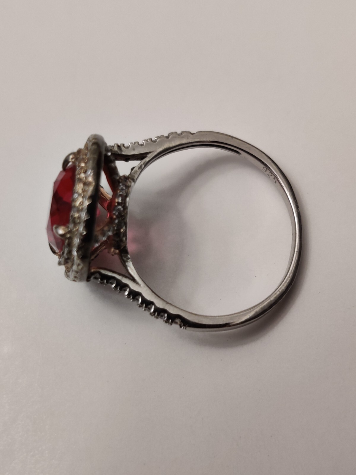 Stunning Large Lab Created Ruby Cocktail Ring Ste… - image 14