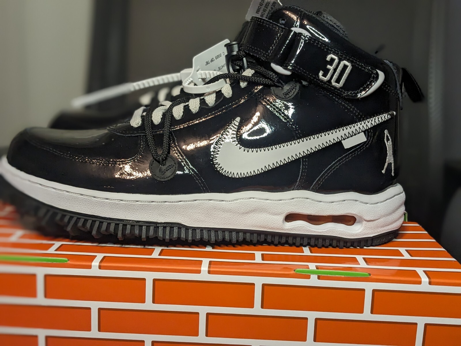 OFF WHITE X NIKE Taglia 12 5 Nike Air Force 1 Mid x Off White Sheed nero bianco bianco DR0500 001