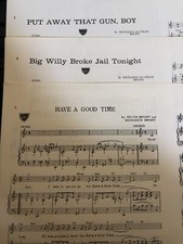 3 Acuff/Rose sheet Music BOUDLEAUX  FELICE BRYANT 1952/63