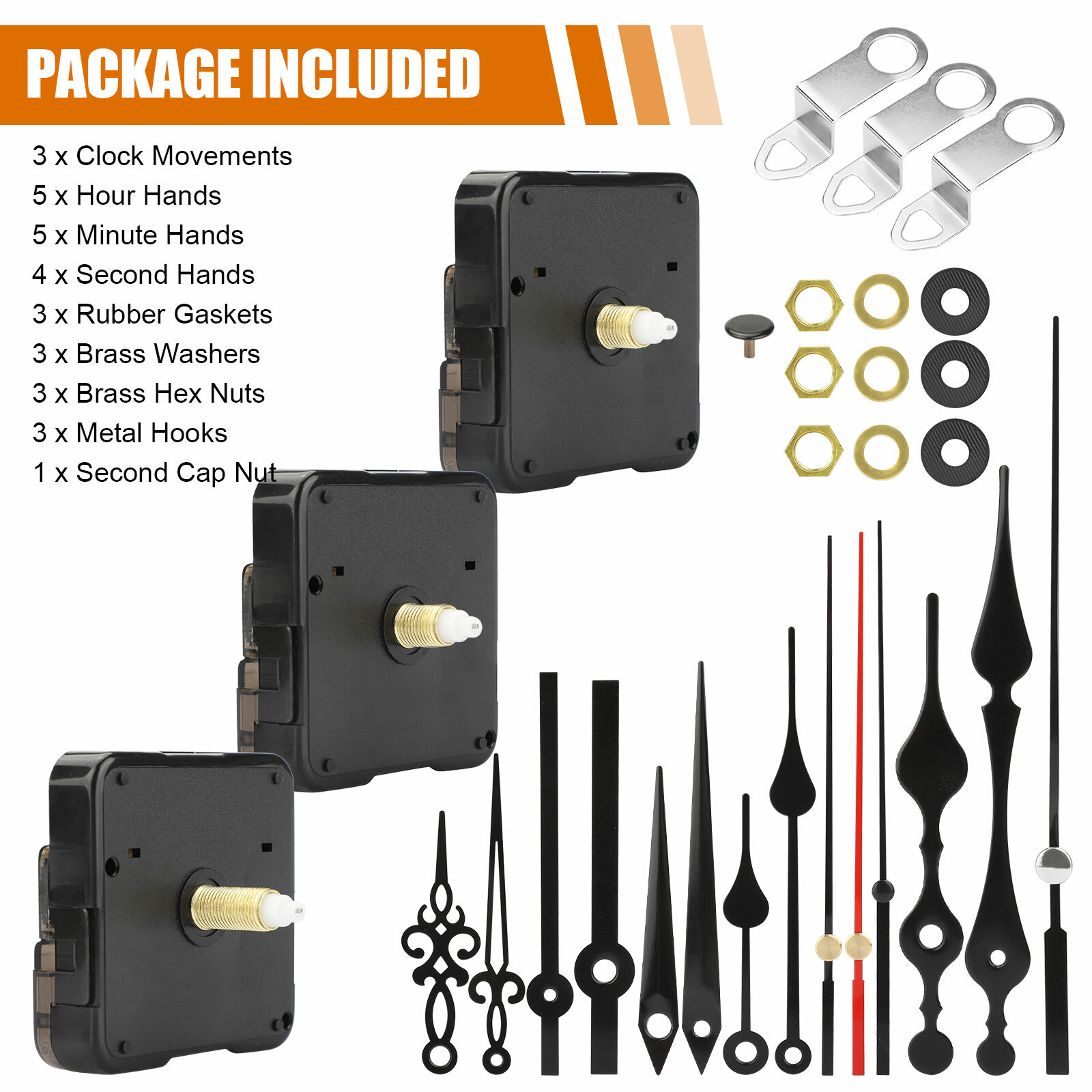 DIY Clock Movement Quartz Mechanism Wall Replacement Repair Tool Parts Hands Kit