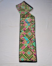 Jones New York Silk Scarf Vintage 1980s Geometric Rectangle 10" x 50"