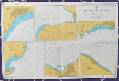 Admiralität 1006 Türkei Hafen in Marmara Denizi Vintage Karten Karte Maritim ...