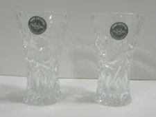 Set of Two Lenox Fine Crystal Vases (Made in Czech Republic) Size: 4" Tall