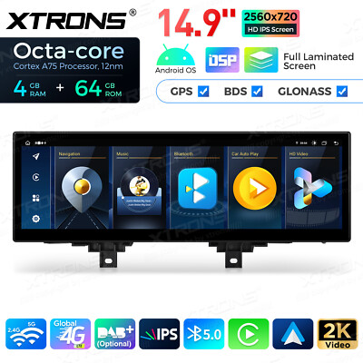 For BMW 3 4 Series M3 M4 F30 F32 F80 F82 14.9'' 2K Android 14 4G 64G CarPlay BT