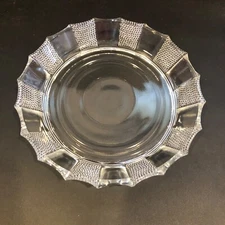 Jeanette Dewdrop Punch Bowl Base VTG 20-Panel 6” Clear Glass All-Purpose Dish
