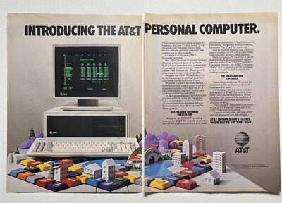 1984 AT&T Personal Computer Vtg Print Ad 16.5