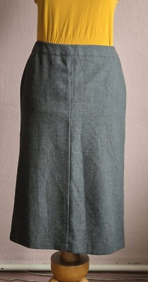 MARELLA / MAX MARA ROCK GR. 36/38  GRAU WOLLE, BLEISTIFT, REISSER , INNENFUTTER