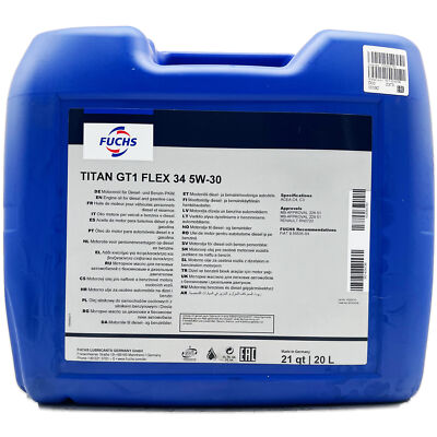 20 L Fuchs Titan GT1 Flex 34 5W-30 | kompatibel mit MB226.51 | 229.51 | RN072