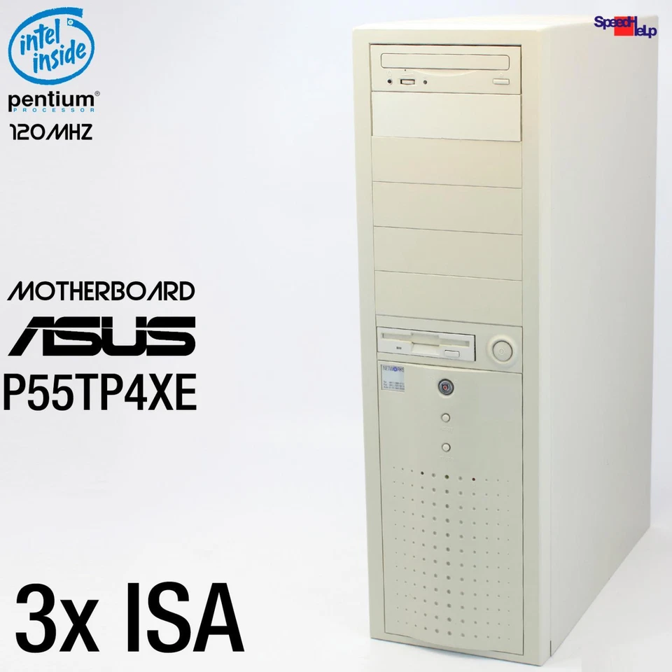 3x ISA SLOT ASUS P55TP4XE INTEL PENTIUM 120MHZ COMPUTER PC PARALLEL SOUND LAN