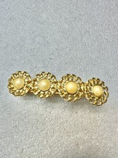 VTG Made In France Golden  Faux Pearl Barrette