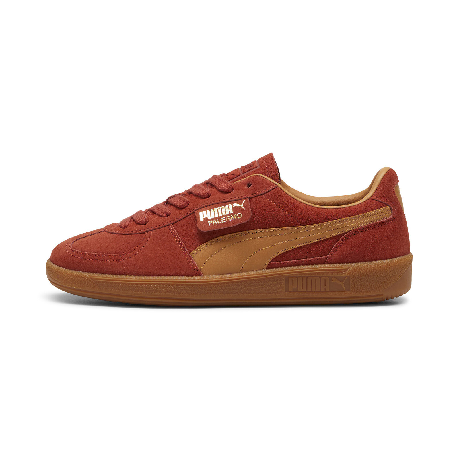 Puma Palermo 39646324 Mens Red Suede Lace Up Lifestyle Sneakers Shoes