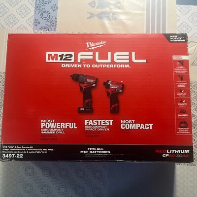 Milwaukee 3497-22 M12 FUEL 12V Cordless Li-Ion 2-Tool Combo Kit w/ 2 Batteries