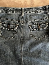 Women  s Christopher  Banks Size 10 Jean Skirt Denim 4 Pocket