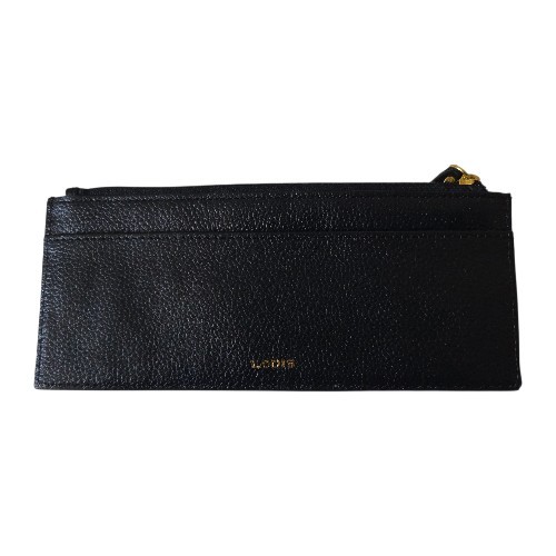 Lodis Leather Black Wallet Slim Credit Card slots Zip coin compartment 7