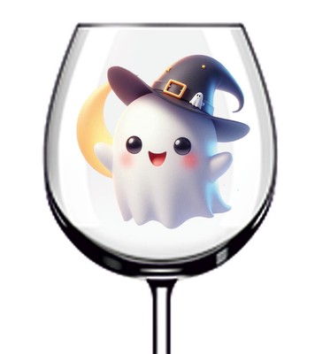12x bunte Halloween Geist Vinyl Aufkleber Abziehbild Becher Weinglas Flasche Tasse