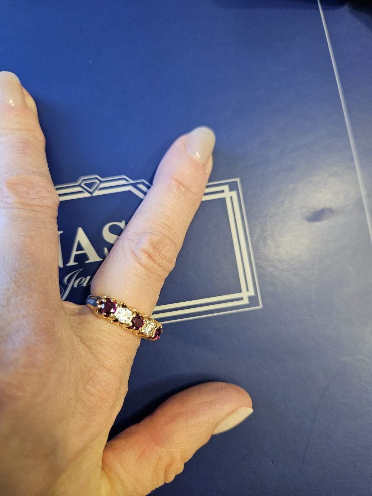 antique diamond and ruby dinner ring with apprais… - image 6