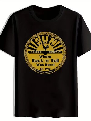 Men Vintage Sun Records Style ReprintT-Shirt Where Rock 'n' Roll Was Born Design