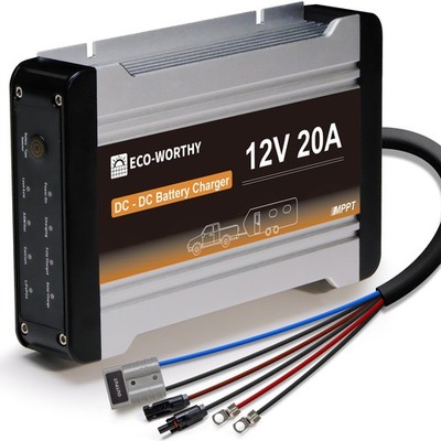 12V 20A 40A DC-DC LiFePO4 Batterie Ladegerät MPPT Ladebooster für Wohnmobilen