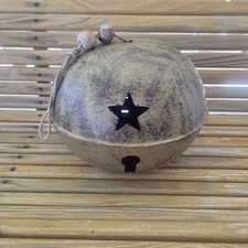 Jumbo Oversized Distressed Star Sleigh Jingle Bell Possibly Vtg
