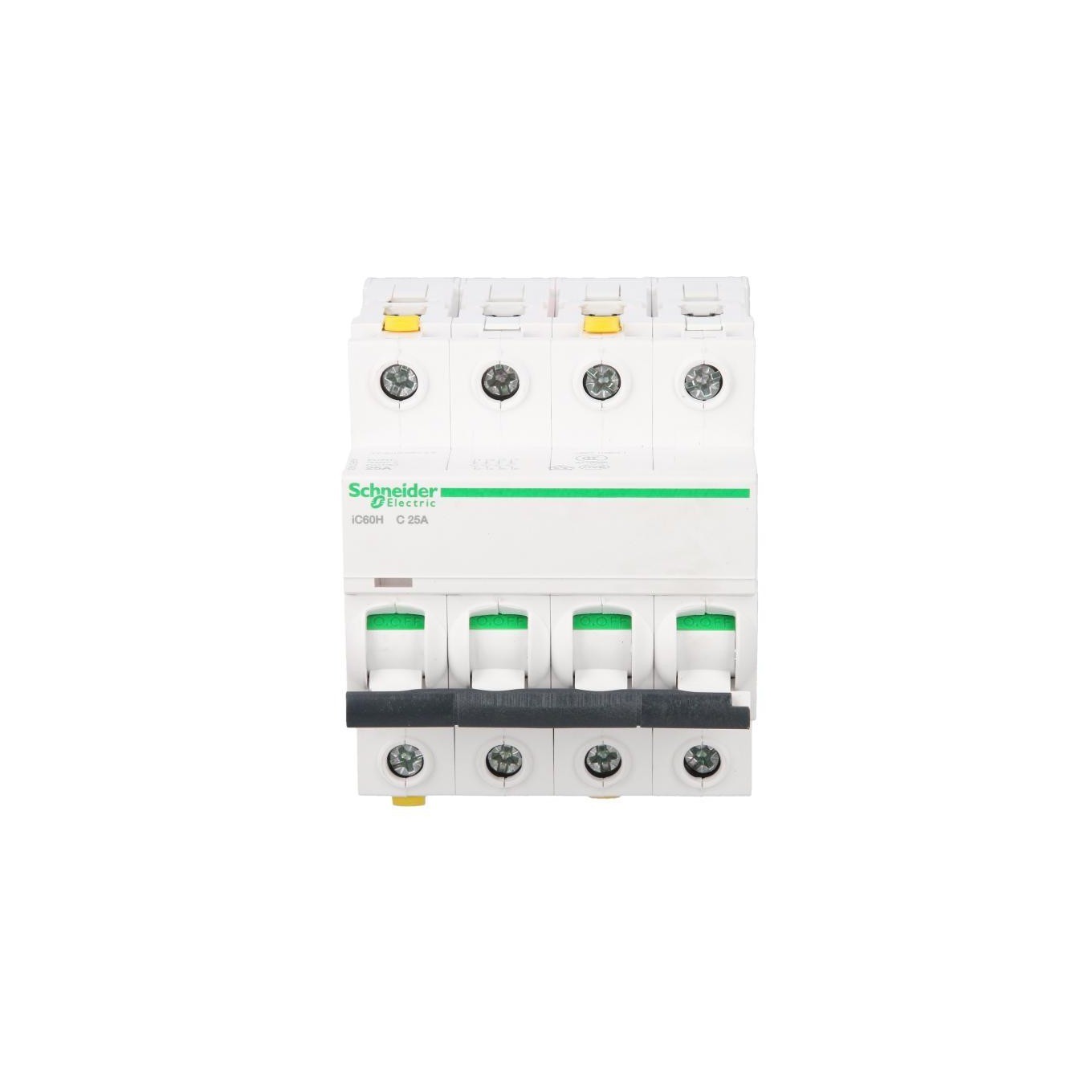 4P C 25A 10kA AC Overcurrent Switch iC60H-C25-4 Acti9 A9F07425