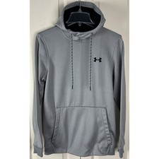 Under Armour Hoodie Sz Small Coldgear Loose Pullover Sweatshirt Grey Hooded C14