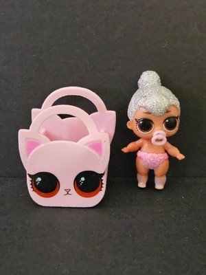 Lol Surprise Lil Kitty Queen Color Change Glitter Doll Pink Binky Bag Purse 2''