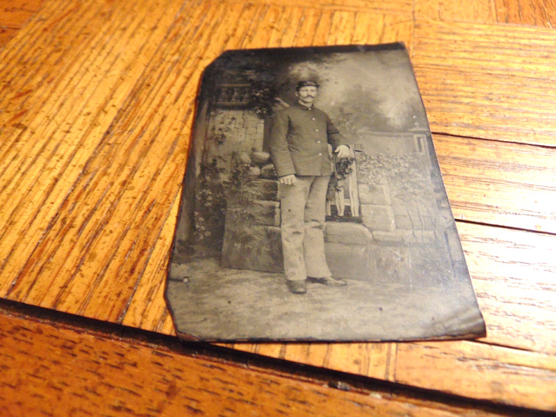 Early Spanish American War Tin Type Soldier