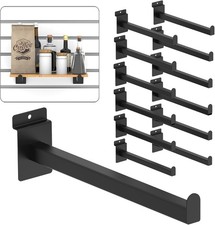12 Black Slatwall Shelf Brackets 12 Pcs Heavy Duty Metal Hooks for Display Stora