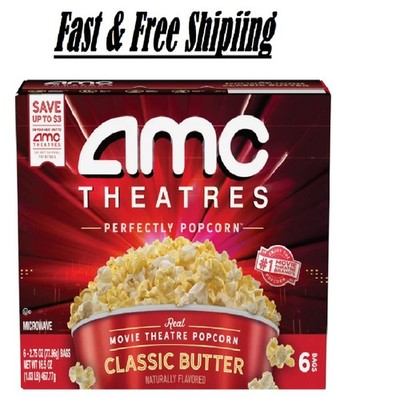 AMC Theatres Microwave Popcorn 6ct, Classic Butter