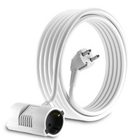 VerläNgerungskabel Schuko Doppelstecker Weiß 2-Fach Schutzkontakt 7,5M 250V 16A