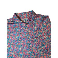 Chubbies Polo Shirt Mens Large Multicolor Excellent Tropical Floral Performance