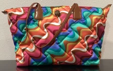 Kurt Geiger Large Shopper Tote Recycled Nylon Groovy Pattern 15" x 12" x 6" New