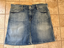 7 Seven For All Mankind Jean Skirt Winston 29 Front Back Pockets Slit in Front