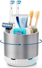 Silver Toothbrush Holders for Bathrooms Countertop Organizer - Kids Electric