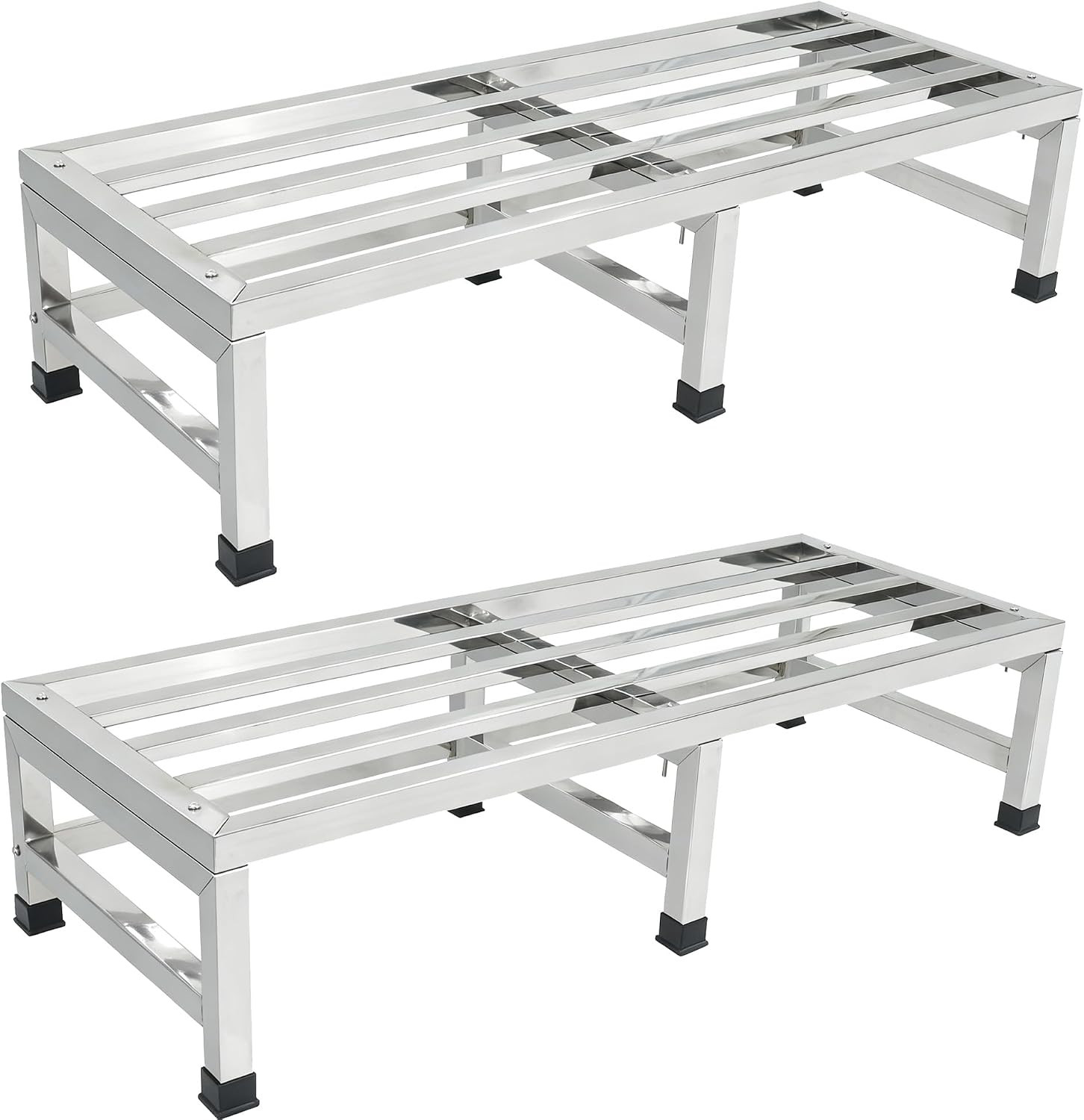 2 Pack Dunnage Rack 36X14X8Inch Sstainless Steel Shelf 2000+ Pound Capacity Comm