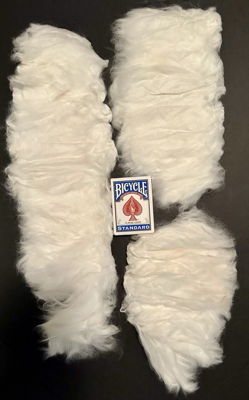 3.8oz PLUCKED Premium White Albino Angora Rabbit Wool Spinning Fiber (D19)