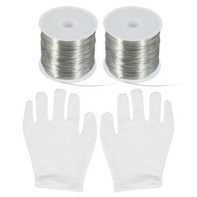 328Ft 26 Gauge Jewelry Wire, Jewelry Beading Wire 100M/0.4mm Silver Pack of 2