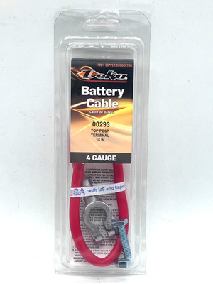 15'' Top Post Positive Battery Cable 4 Gauge Deka East Penn MADE IN USA