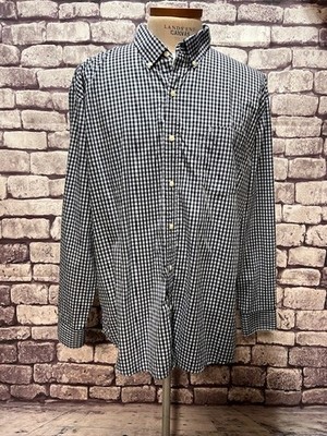 Izod Men's Blue On Blue Check Button Down Size XXL